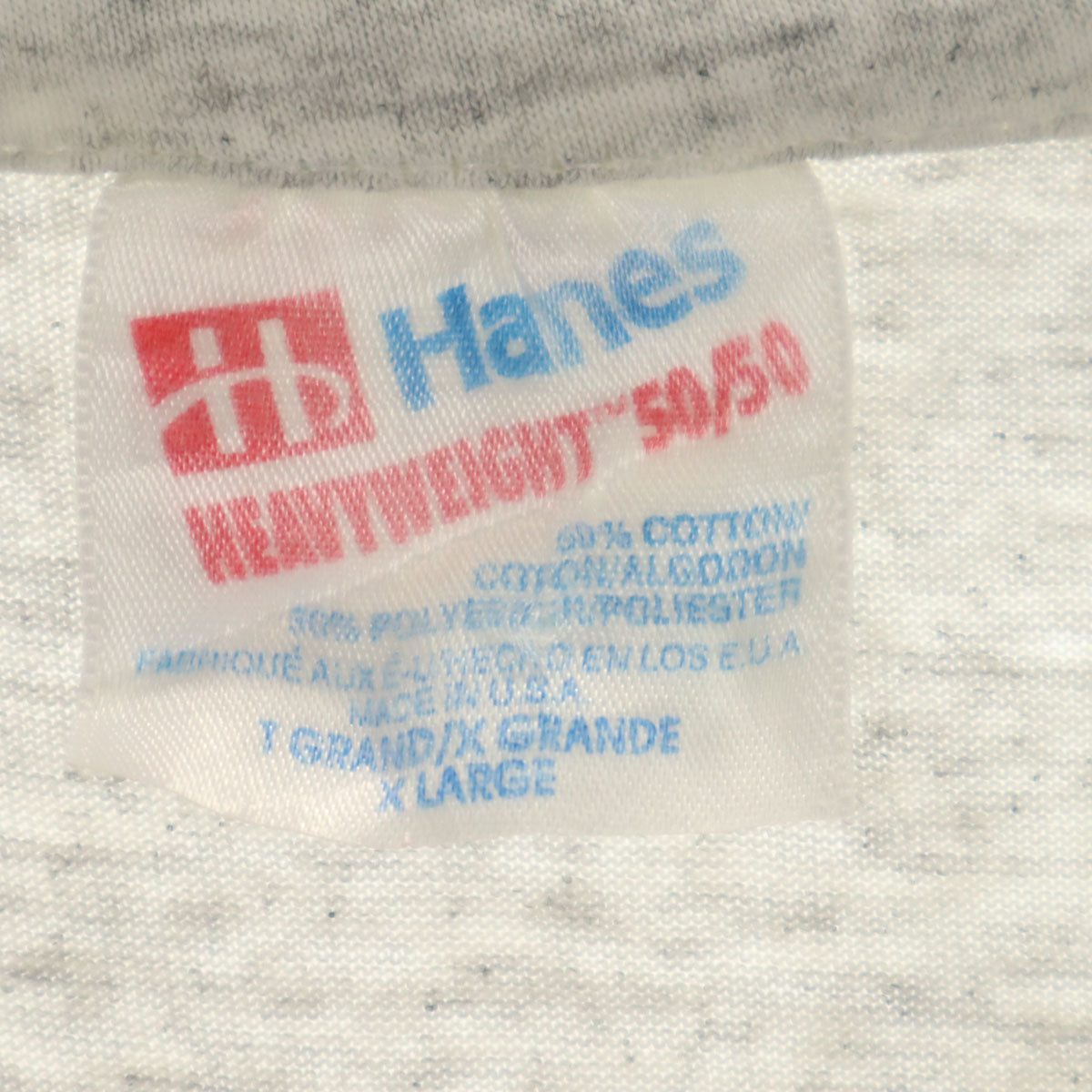 Hanes ヘインズ 90s USA製 オールド 半袖 Tシャツ XL ライトグレー シングルステッチ メンズ