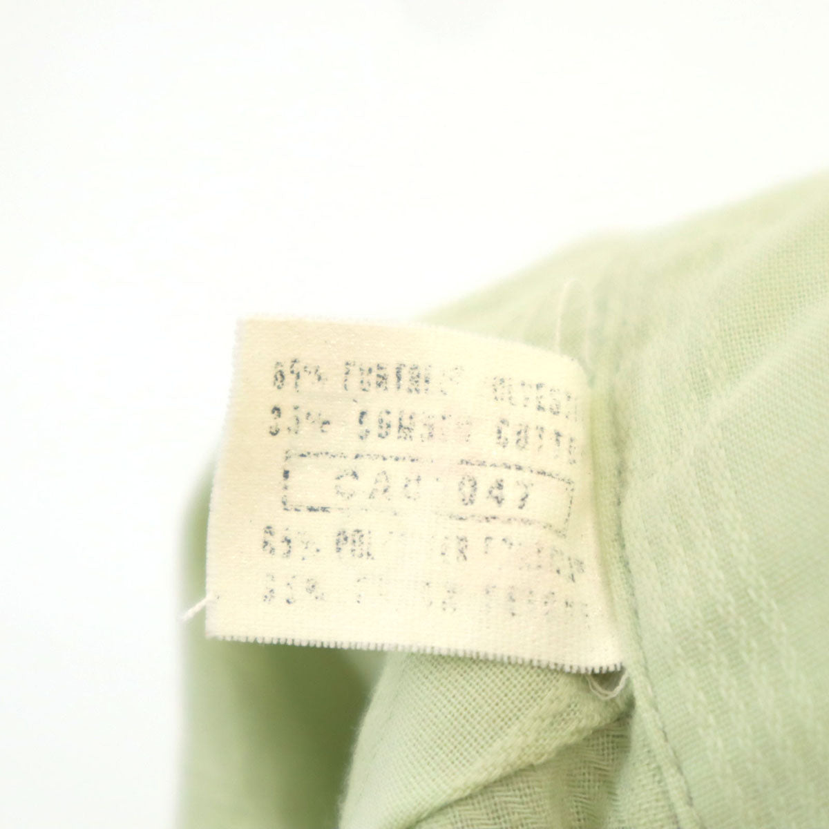 BVD 70s カナダ製 ヴィンテージ ストライプ柄 長袖 ダブルカフス シャツ 15 1/2 黄緑系 メンズ