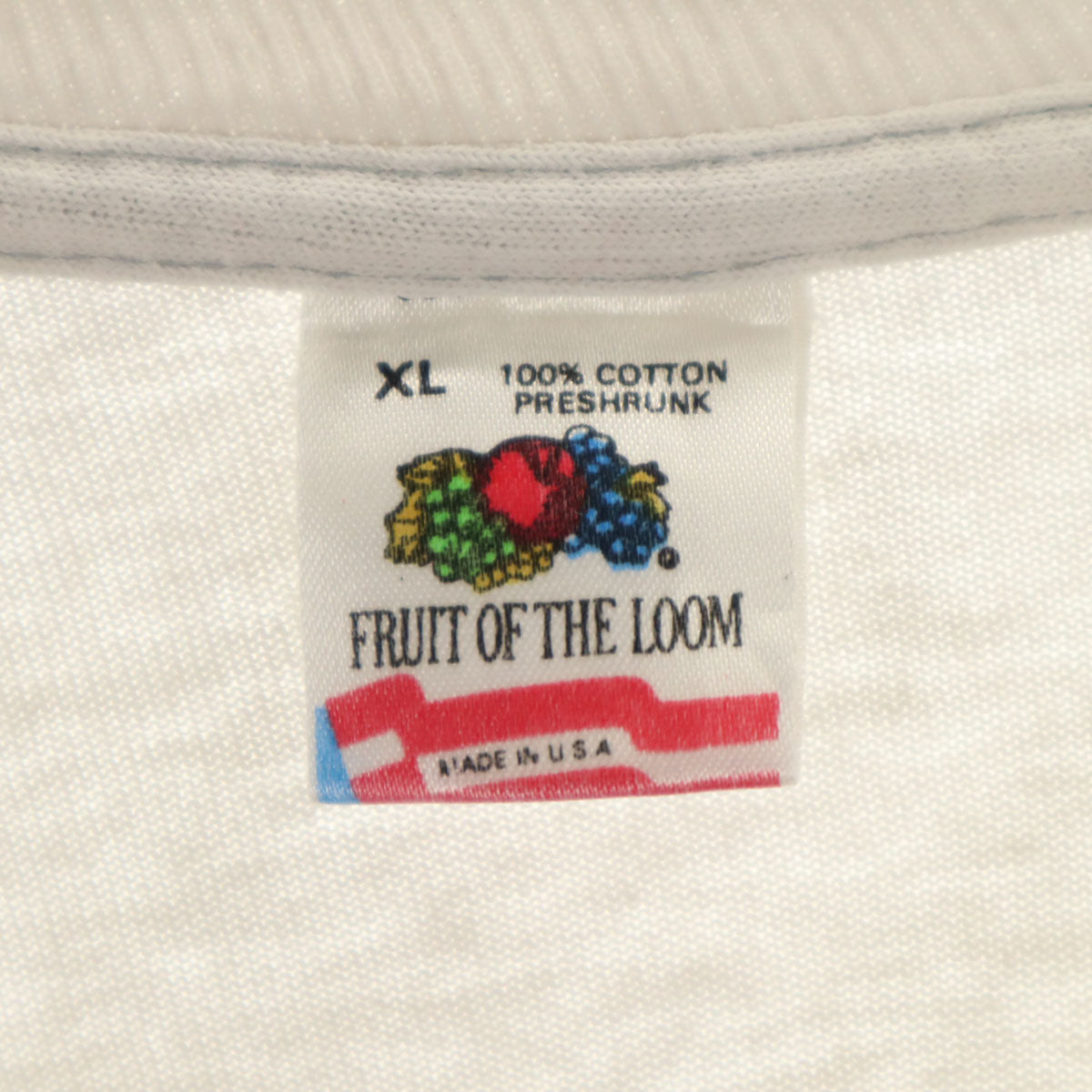 FRUIT OF THE LOOM フルーツオブザルーム 90s USA製 オールド 半袖 Tシャツ XL 白 シングルステッチ メンズ