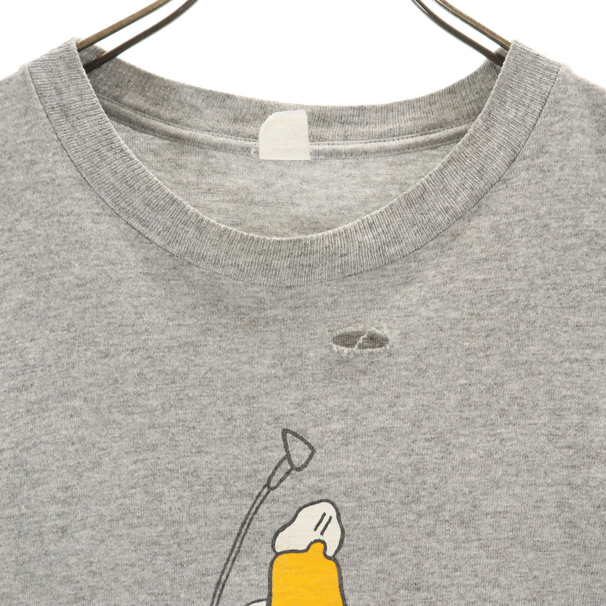 90s USA製 オールド ダック プリント 半袖 Tシャツ L グレー シングルステッチ メンズ