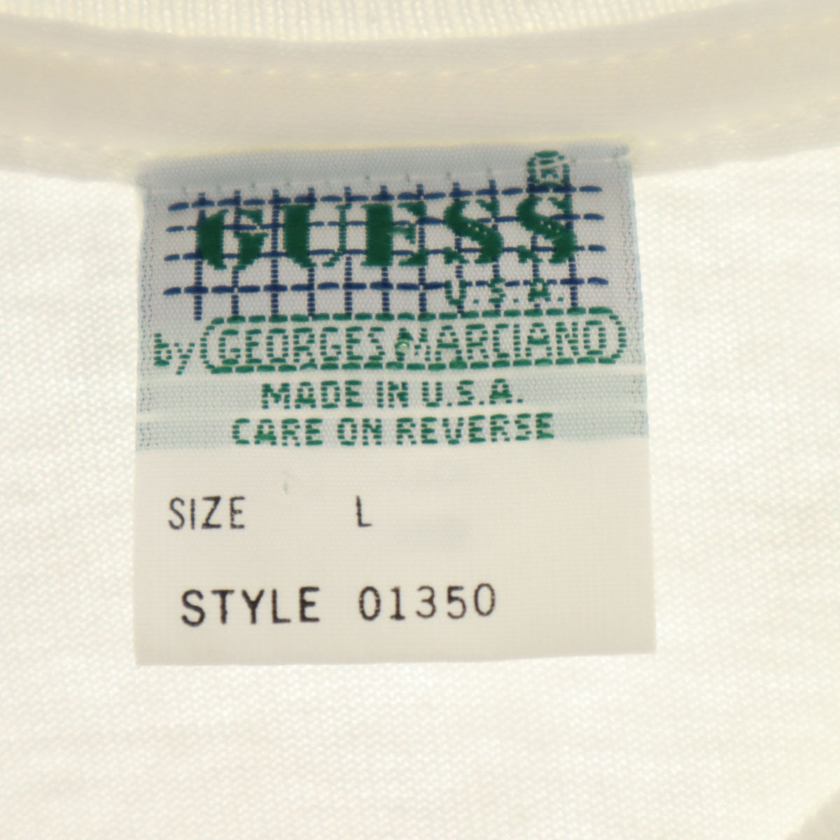 guess georges marciano ゲス バイ ジョージスマルシアーノ 90s USA製 オールド 半袖 Tシャツ L ホワイト メンズ