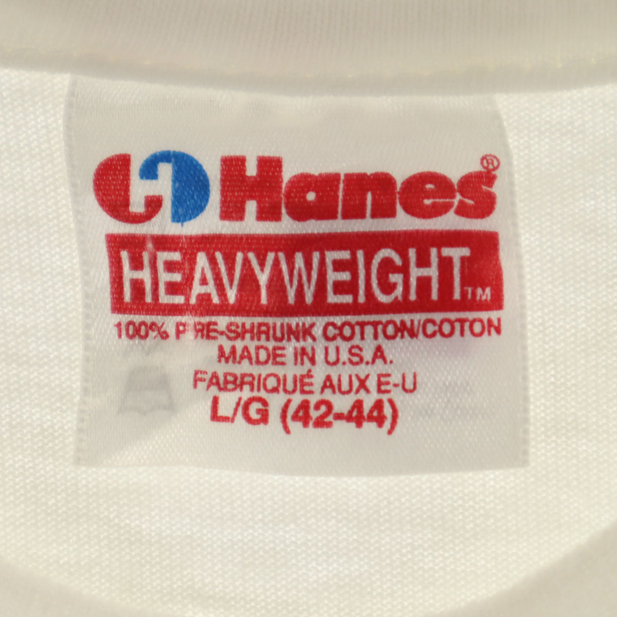 Hanes ヘインズ 90s USA製 オールド 半袖 ヘビーウェイト Tシャツ L ホワイト シングルステッチ メンズ