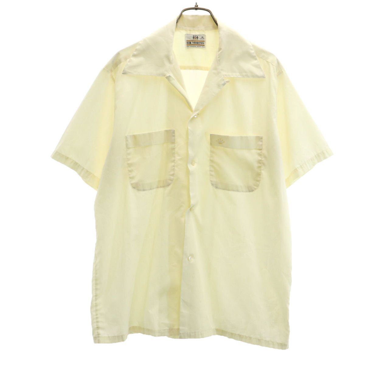 SIR MORTON 60s ヴィンテージ 半袖 オープンカラーシャツ M 生成り メンズ