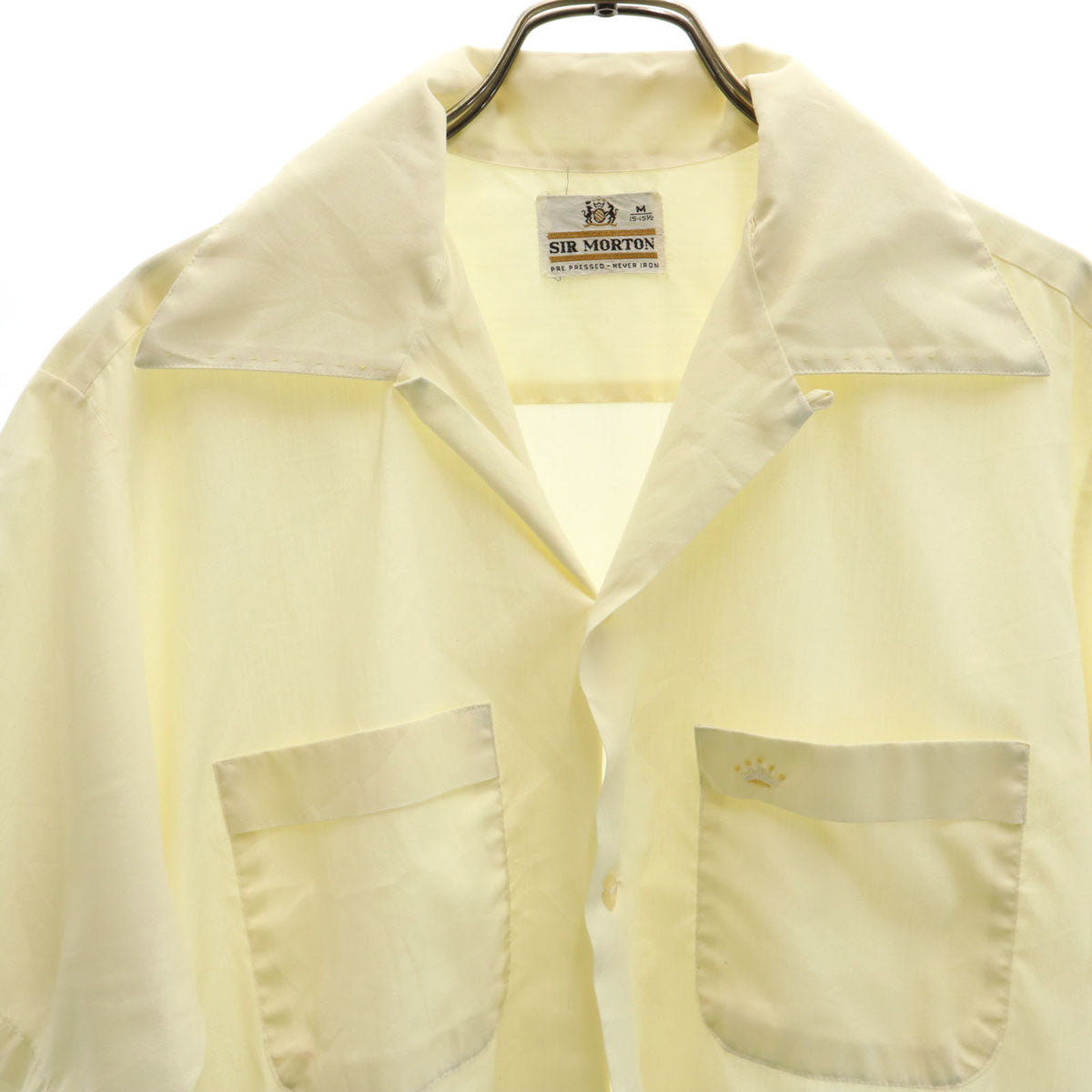 SIR MORTON 60s ヴィンテージ 半袖 オープンカラーシャツ M 生成り メンズ