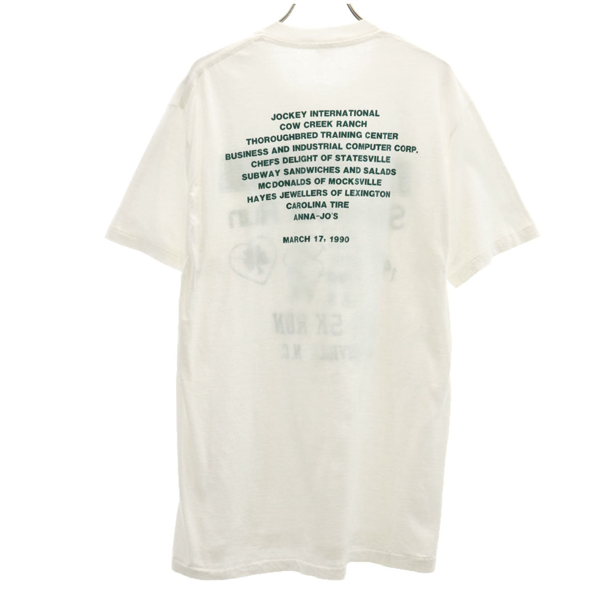 90s オールド Shamrock Run 半袖 Tシャツ L ホワイト シングルステッチ メンズ