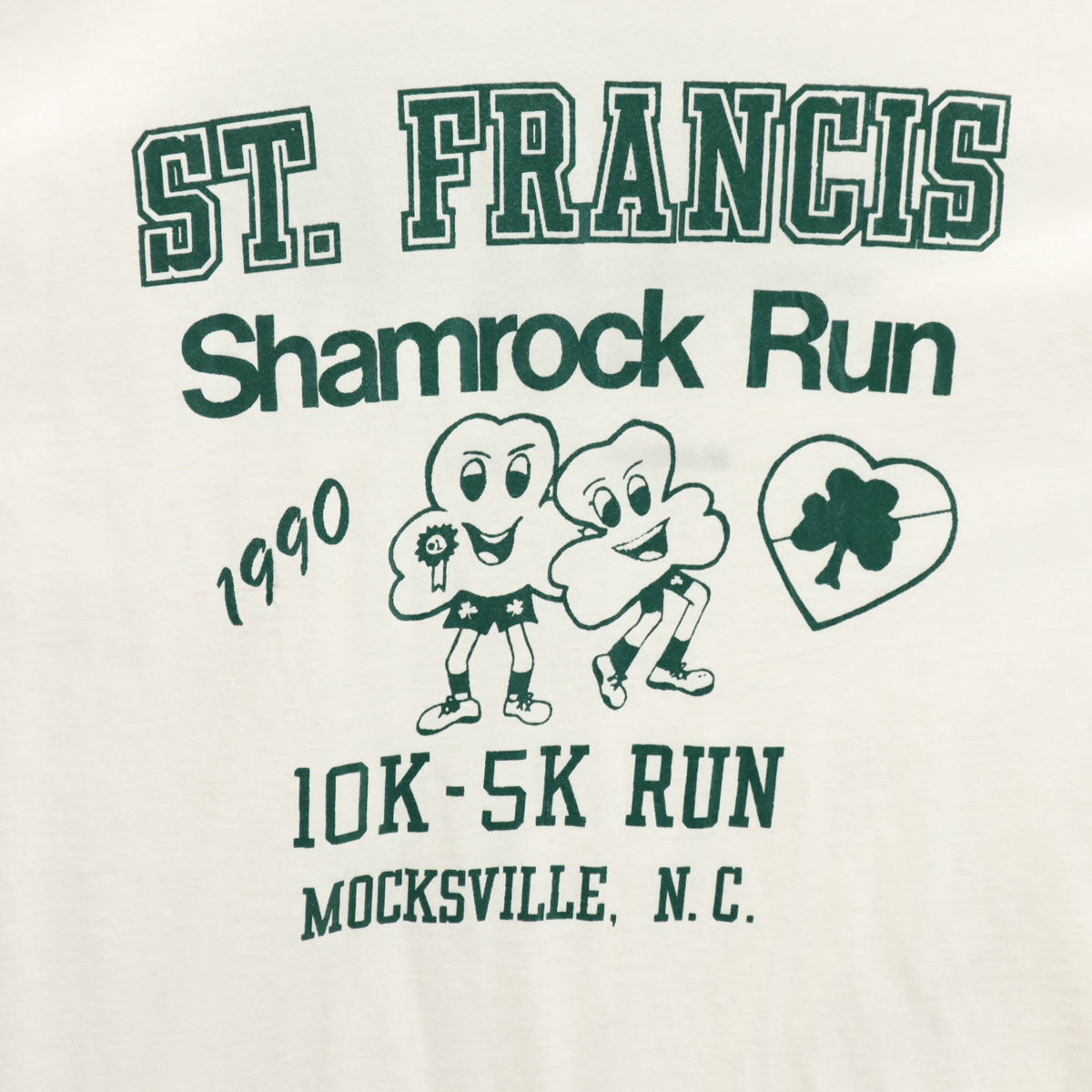 90s オールド Shamrock Run 半袖 Tシャツ L ホワイト シングルステッチ メンズ