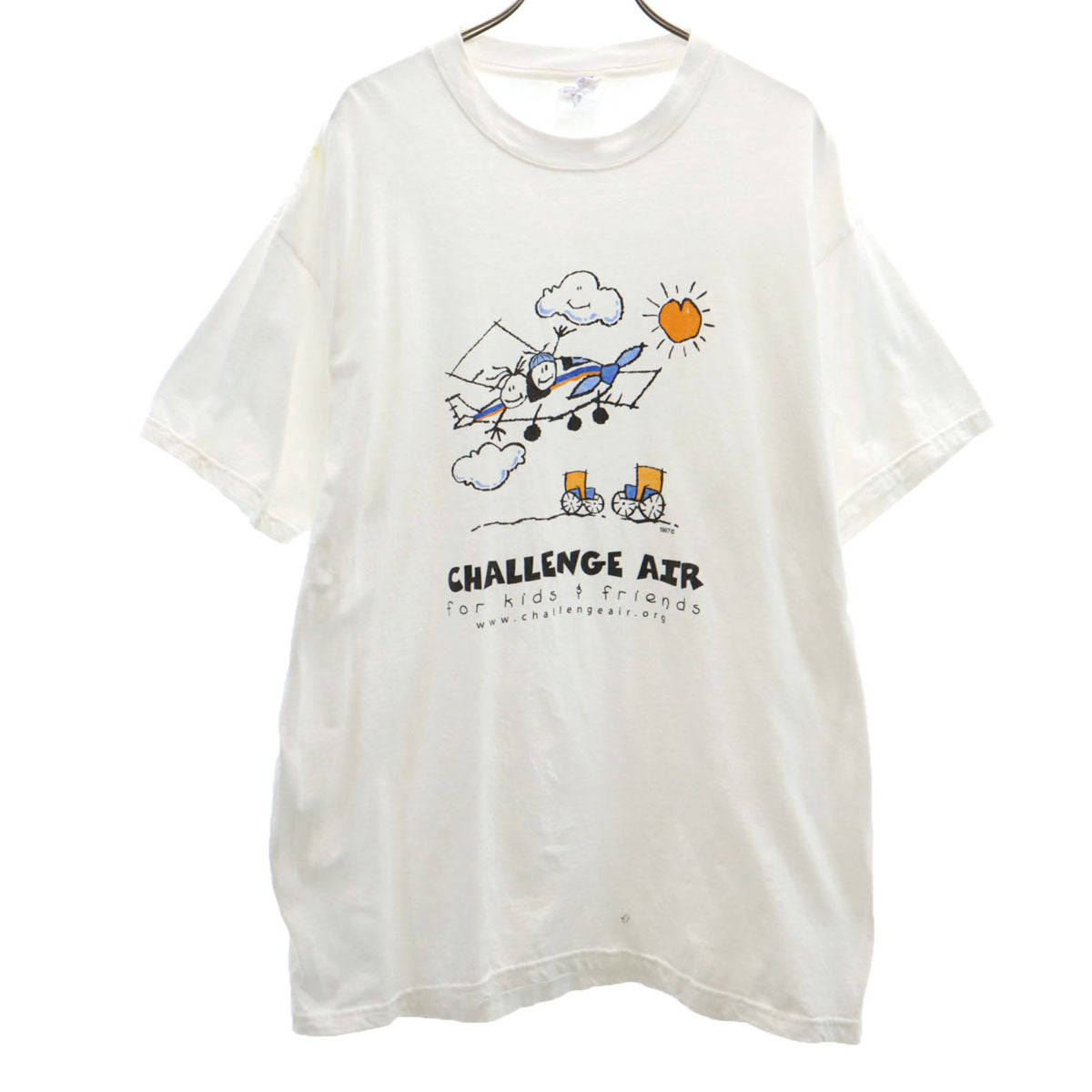 Hanes ヘインズ 90s オールド challenge air for kids and friends 半袖 Tシャツ L ホワイト BEEFY-T メンズ
