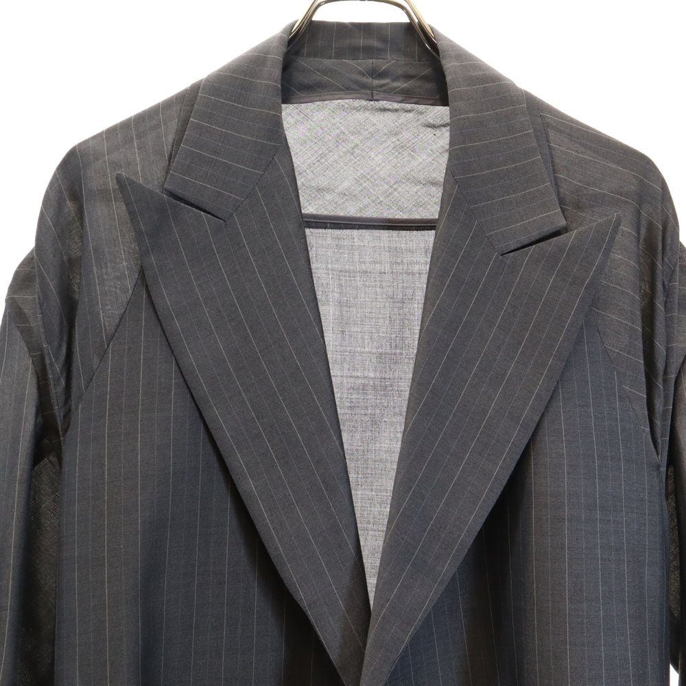 Yohji Yamamoto ヨウジヤマモト 日本製 ストライプ柄 コート 上下 セットアップ 1/3 グレー レディース