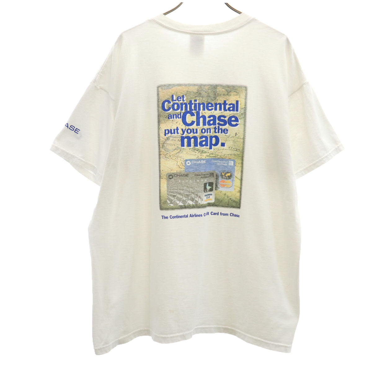 FRUIT OF THE LOOM BEST フルーツオブザルーム ベスト 90s オールド バックプリント コンチネンタル航空 チェース銀行 半袖 Tシャツ XL ホワイト 企業モノ メンズ