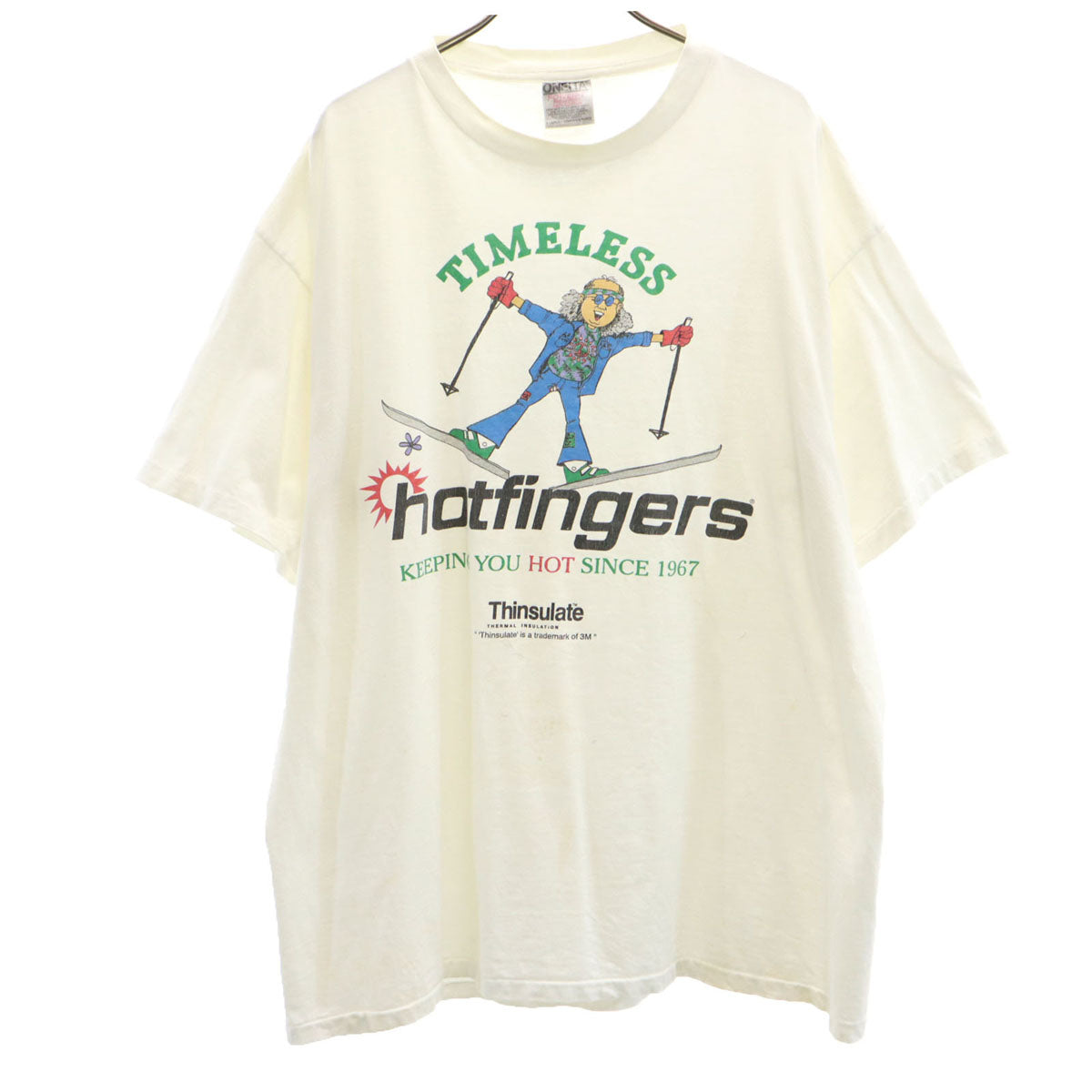 ONEITA オニータ 90s オールド hotfingers 半袖 Tシャツ XL ホワイト シングルステッチ 企業モノ メンズ