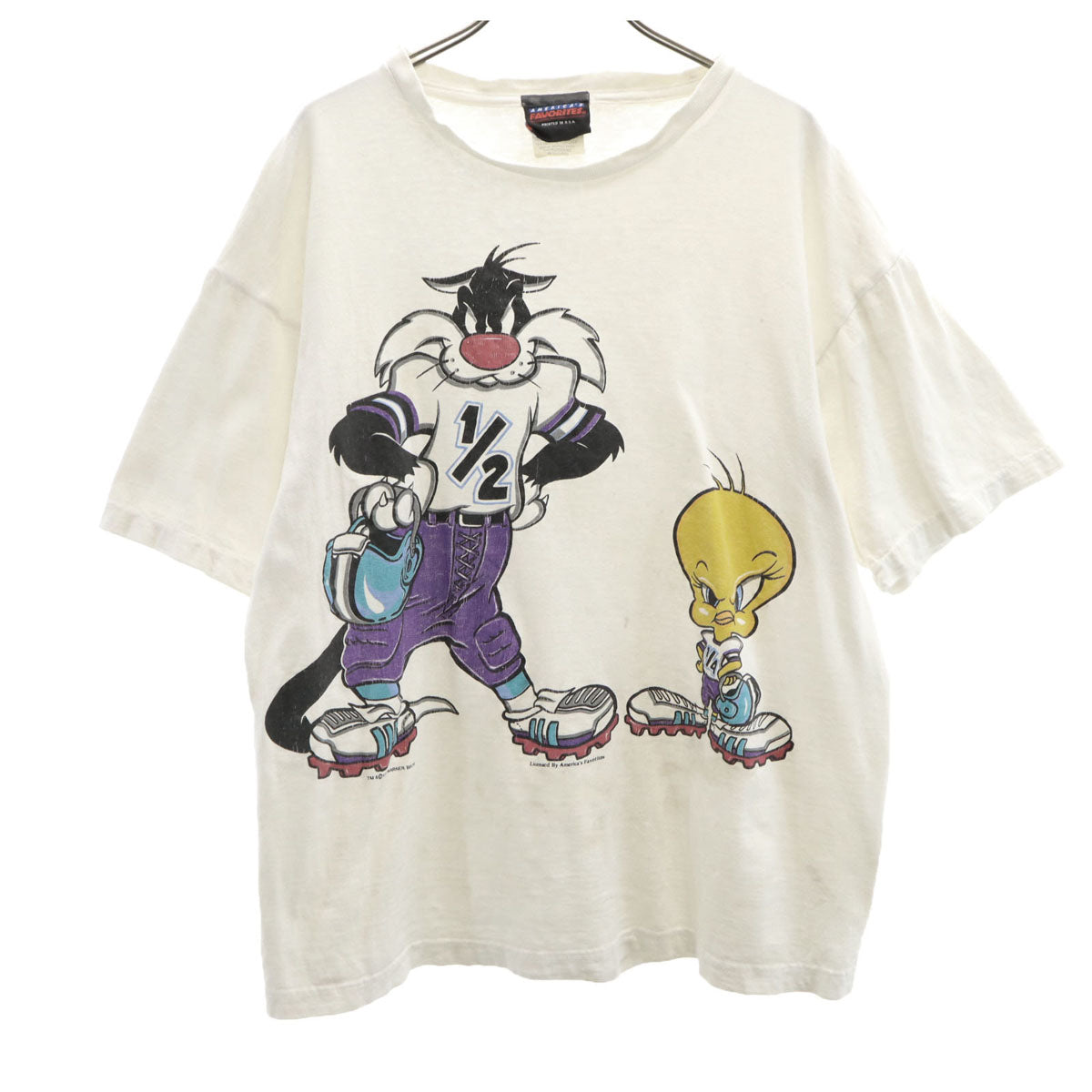 AMERICA'S FAVORITES 90s オールド ルーニーテューンズ トゥイーティー シルベスター 半袖 Tシャツ L ホワイト キャラクター メンズ