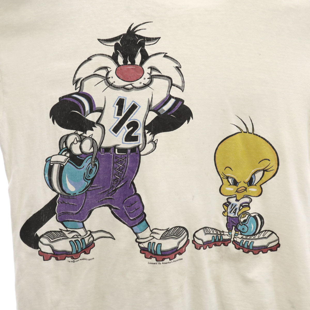 AMERICA'S FAVORITES 90s オールド ルーニーテューンズ トゥイーティー シルベスター 半袖 Tシャツ L ホワイト キャラクター メンズ