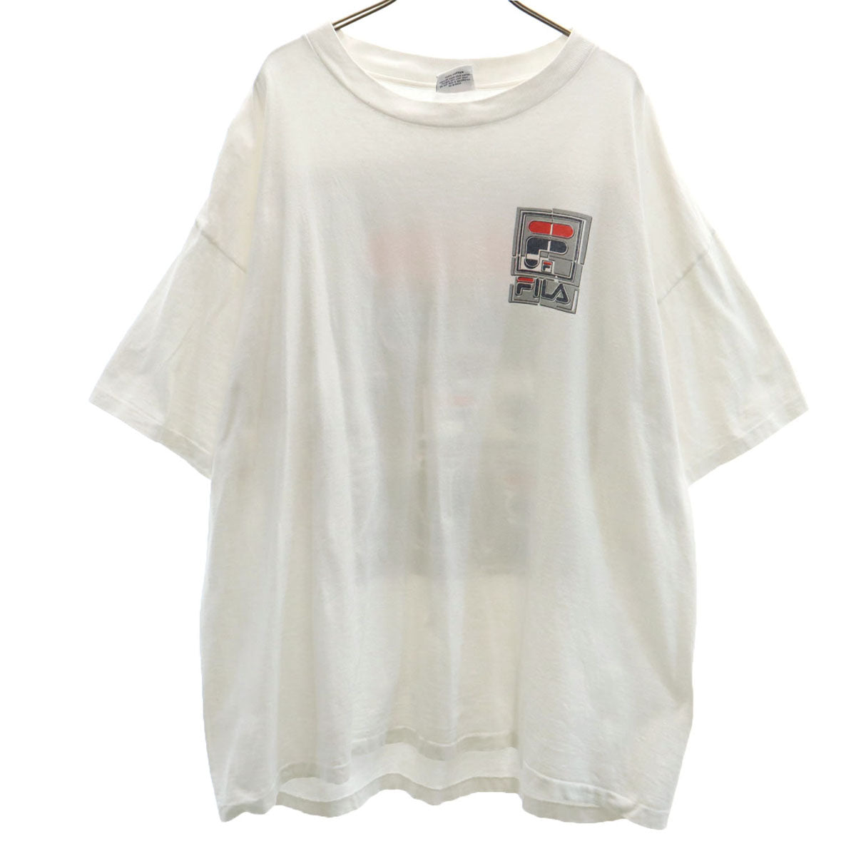 FILA フィラ 90s USA製 オールド バックロゴ 半袖 Tシャツ XL ホワイト メンズ