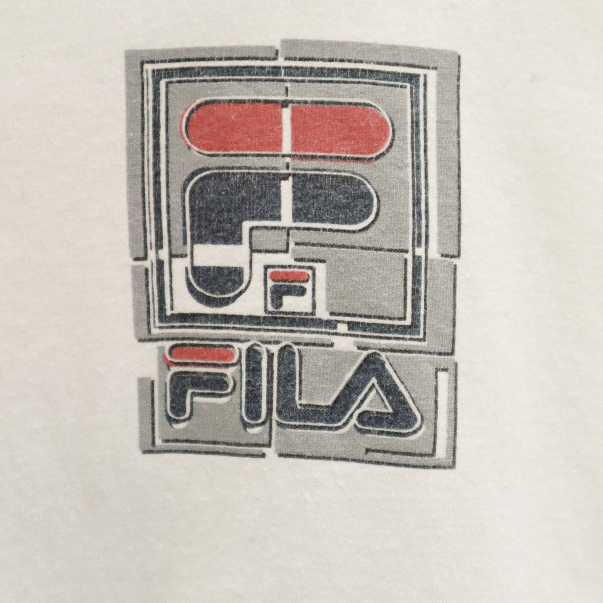 FILA フィラ 90s USA製 オールド バックロゴ 半袖 Tシャツ XL ホワイト メンズ