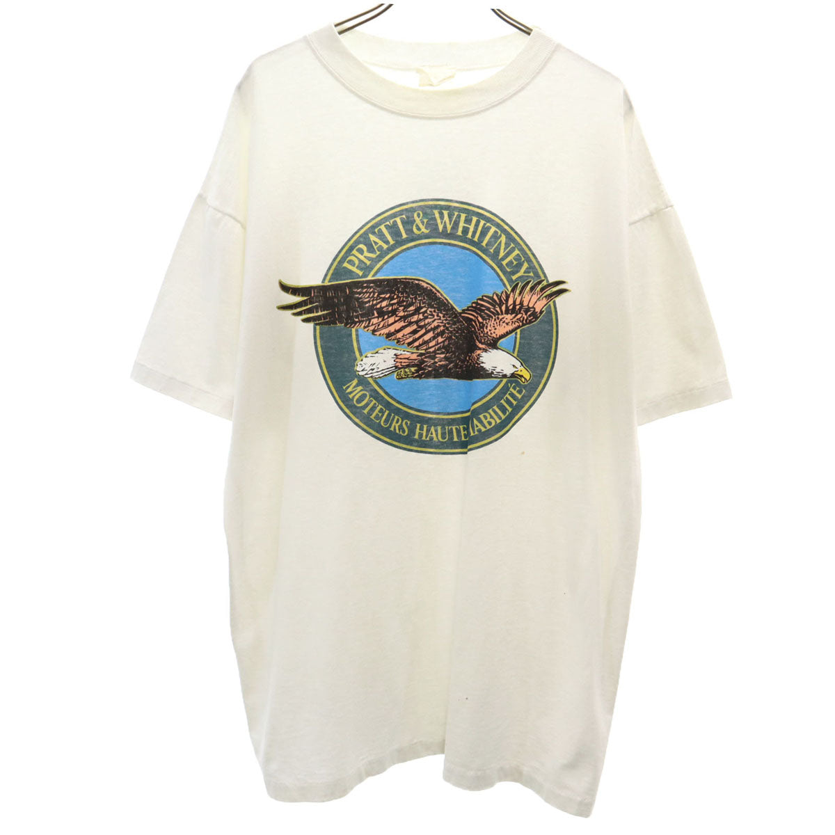 90s オールド イーグル プリント 半袖 Tシャツ オフホワイト シングルステッチ メンズ