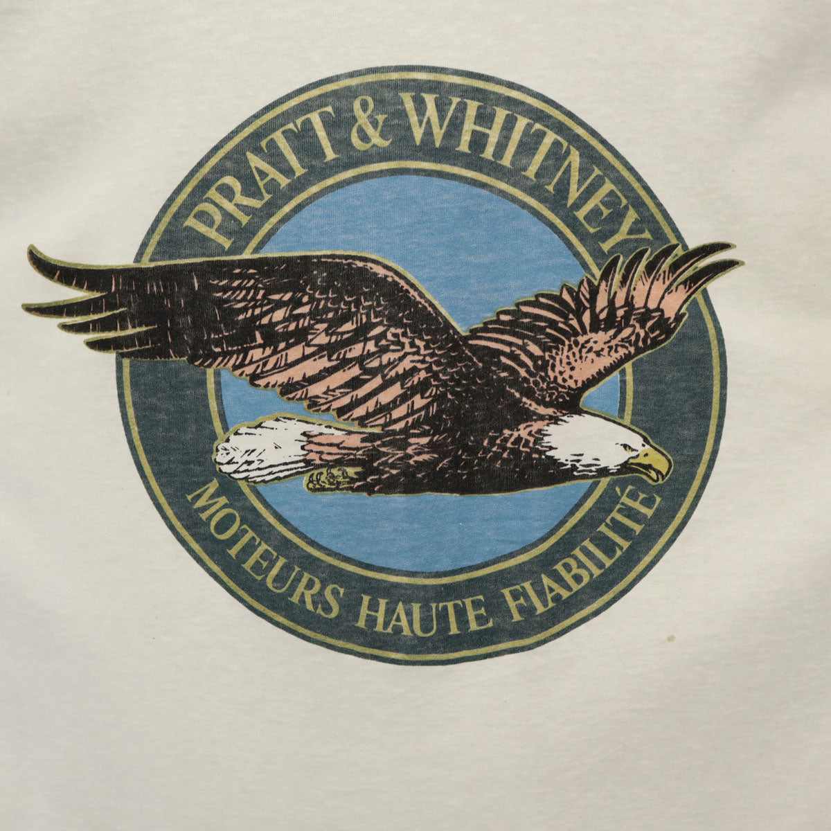 90s オールド イーグル プリント 半袖 Tシャツ オフホワイト シングルステッチ メンズ