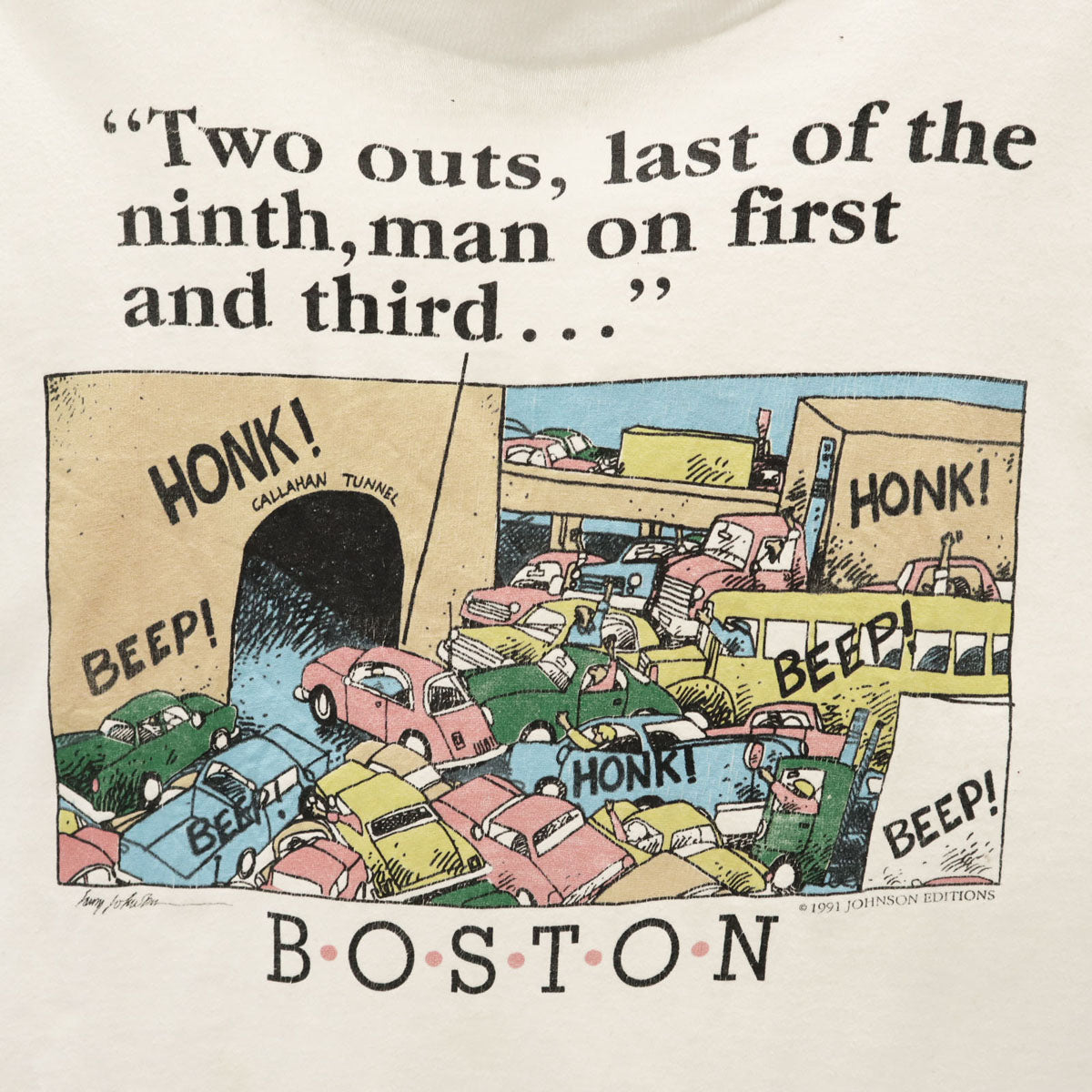 BELTON ベルトン 90s USA製 オールド BOSTON プリント 半袖 Tシャツ XL オフホワイト シングルステッチ メンズ