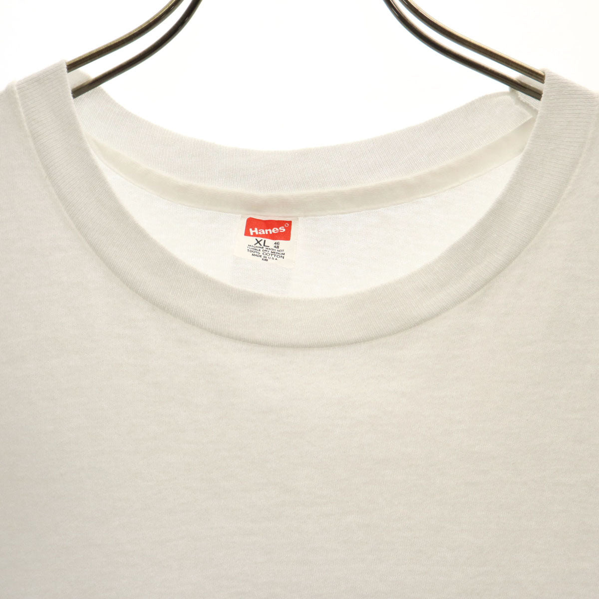 Hanes ヘインズ 80s USA製 ヴィンテージ メモリアル 半袖 Tシャツ XL オフホワイト シングルステッチ メンズ