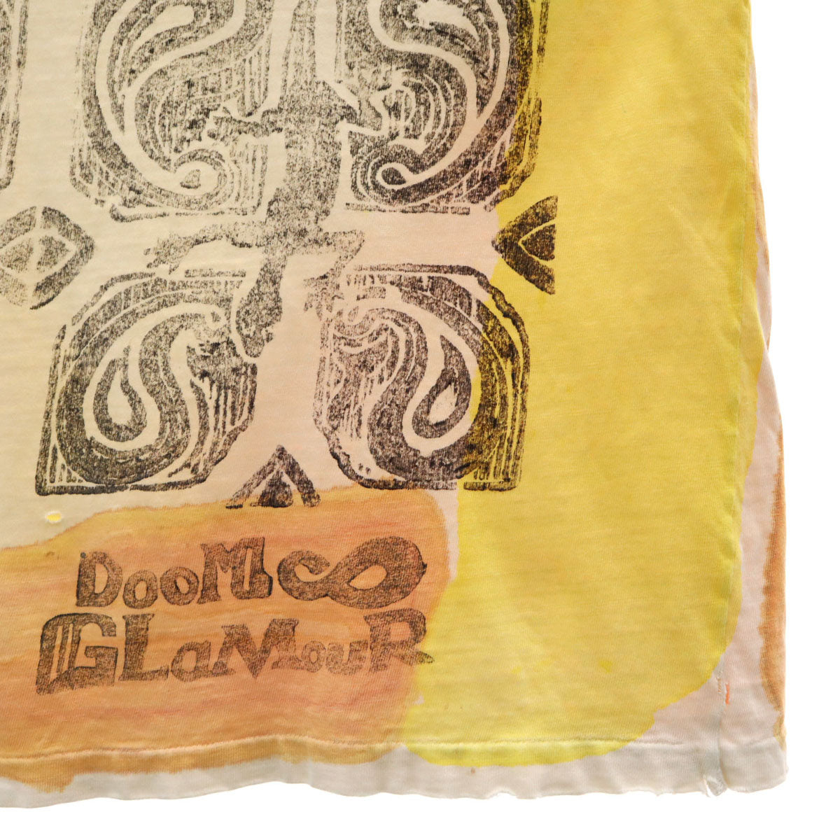 90s オールド トカゲ プリント 半袖 Tシャツ イエロー系 シングルステッチ メンズ