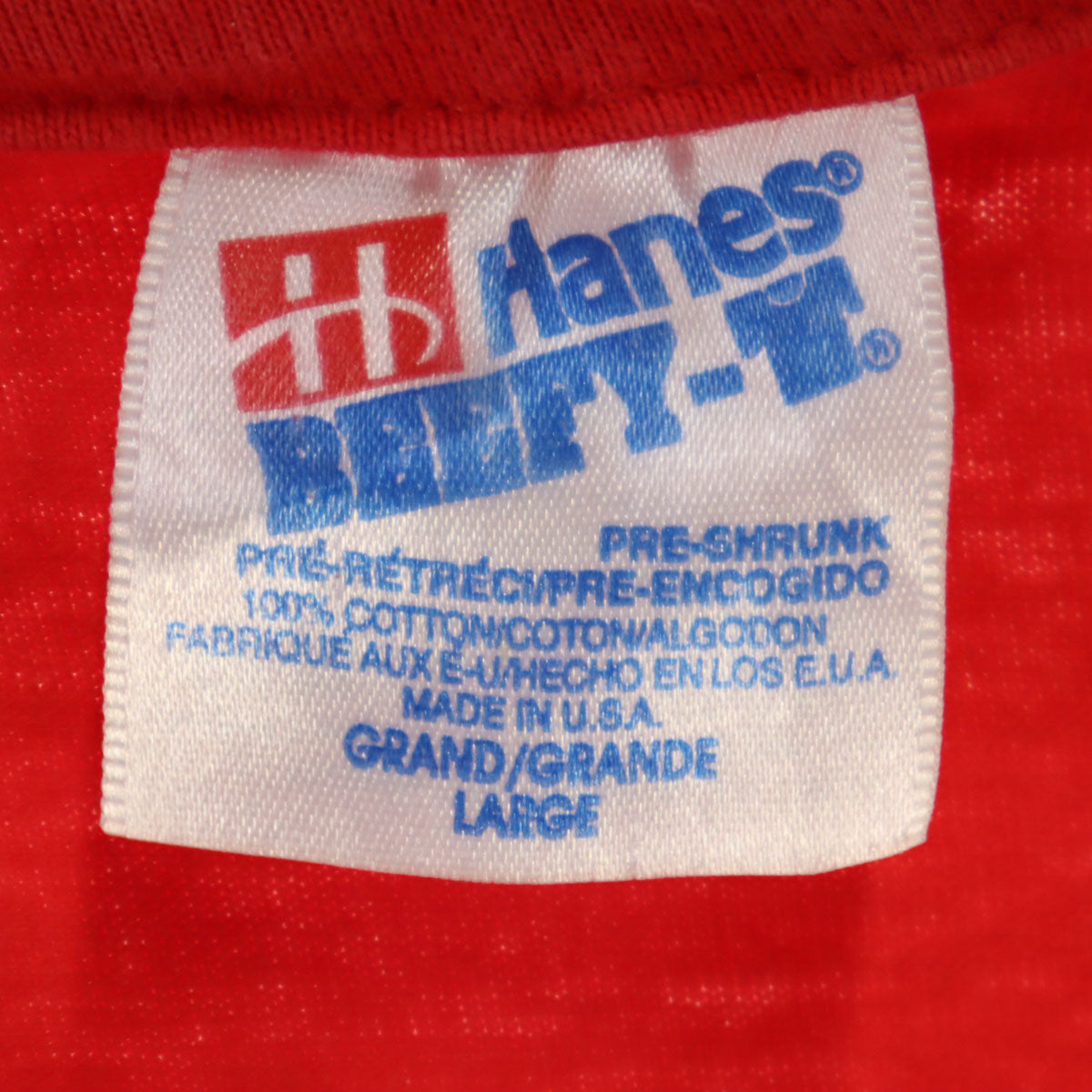 Hanes ヘインズ 90s USA製 オールド 半袖 Tシャツ L レッド シングルステッチ メンズ