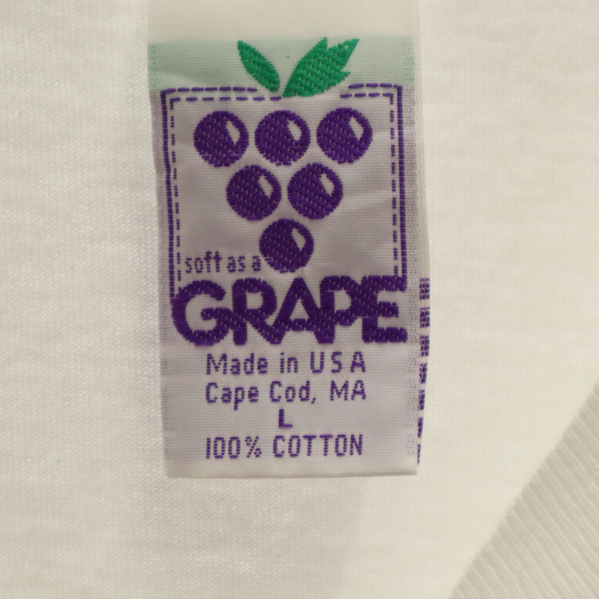 GRAPE グレープ 90s USA製 オールド 半袖 Tシャツ L オフホワイト シングルステッチ レディース