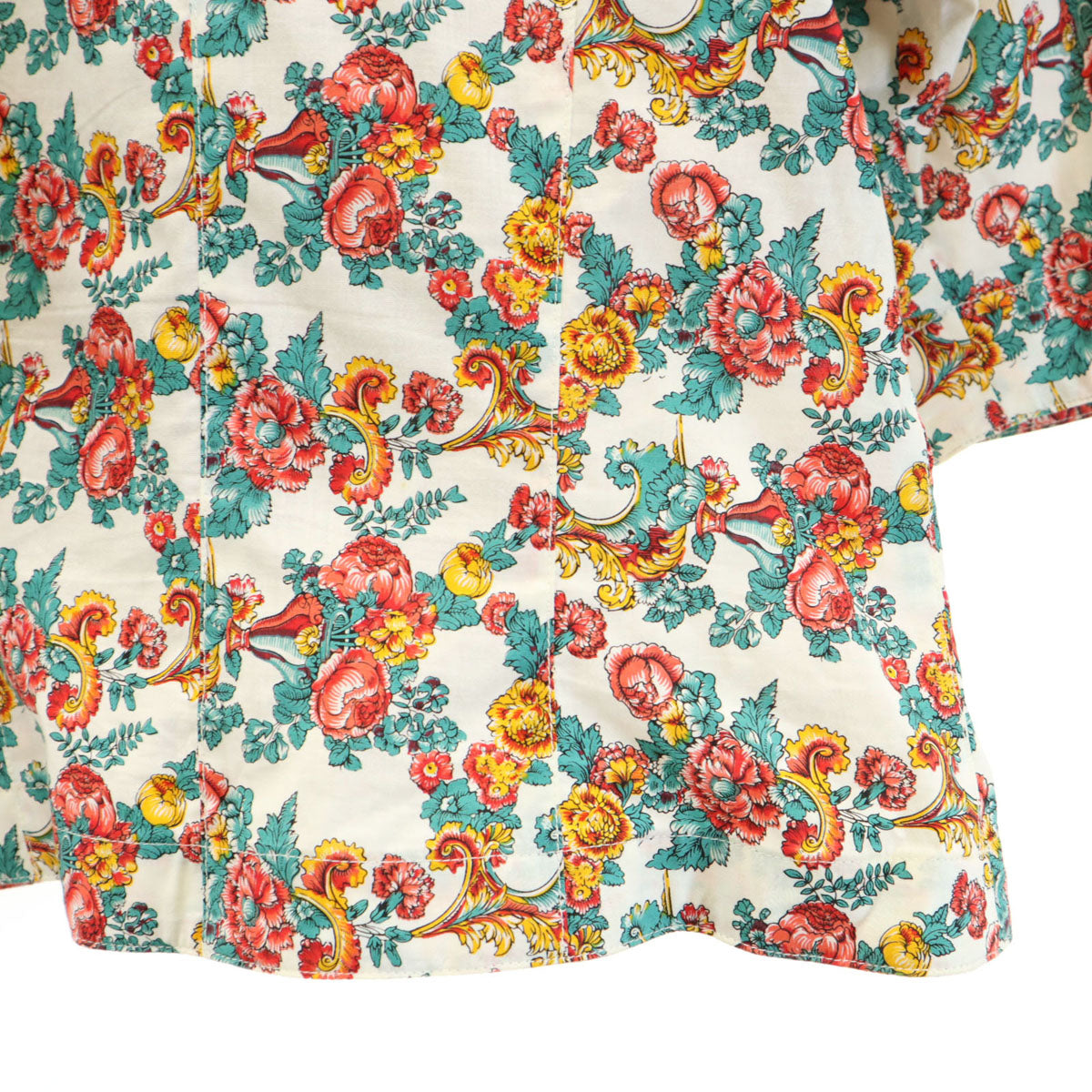 FENDI フェンディ イタリア製 花柄 半袖 ブラウス 上下 セットアップ 44 ホワイト スカート レディース