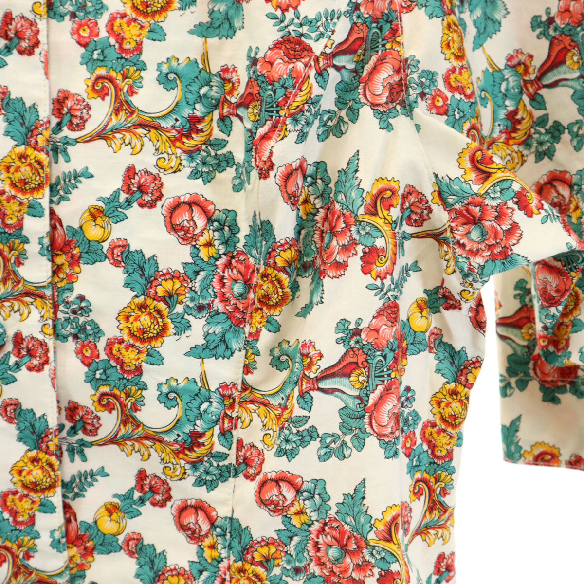 FENDI フェンディ イタリア製 花柄 半袖 ブラウス 上下 セットアップ 44 ホワイト スカート レディース