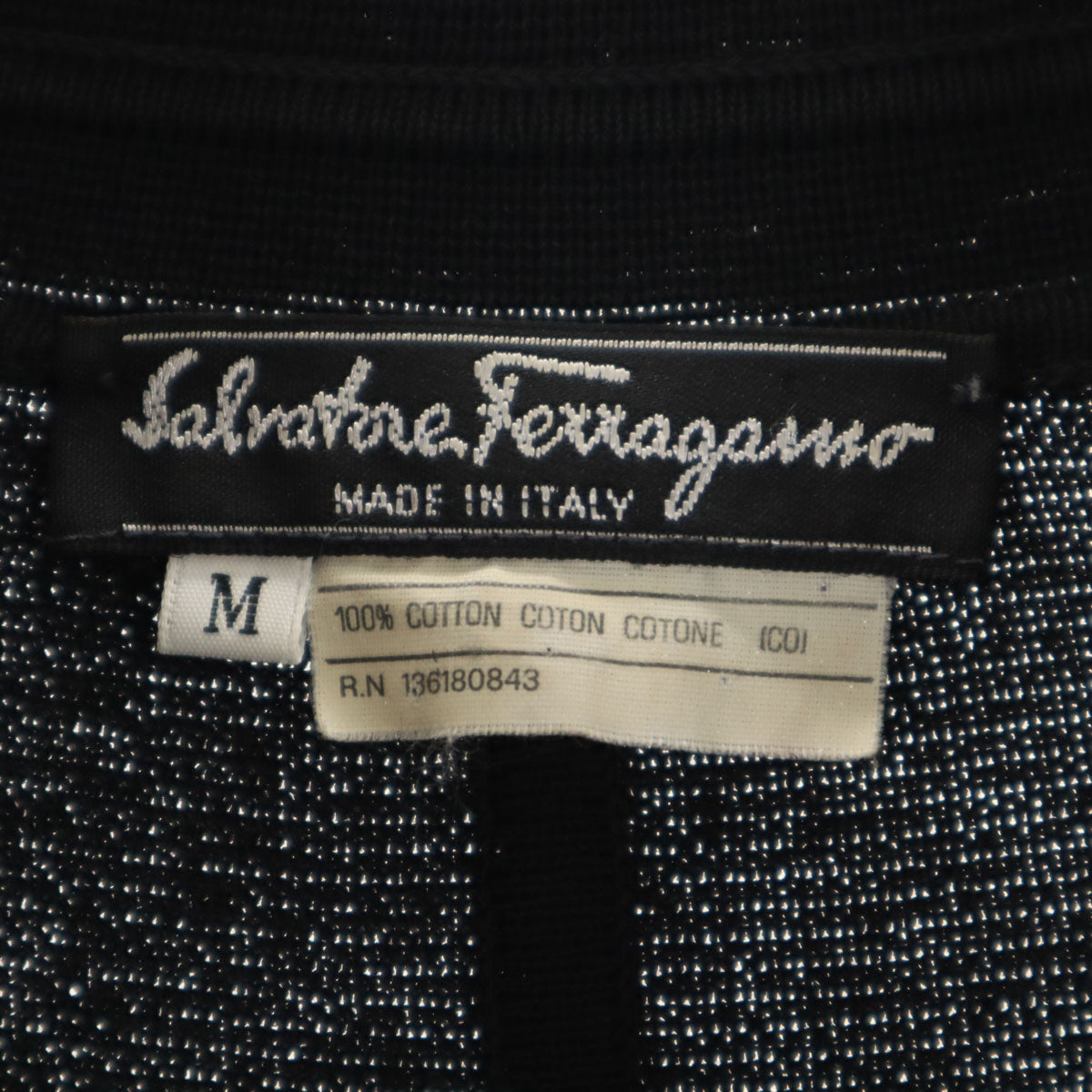 Salvatore Ferragamo サルヴァトーレフェラガモ 90s イタリア製 オールド 半袖 ニットカーディガン M ブラック レディース