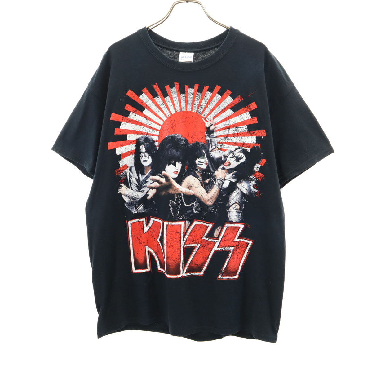 GILDAN ギルダン 2013年 日本ツアー キッス 半袖 Tシャツ L ブラック ハードロックバンド KISS メンズ