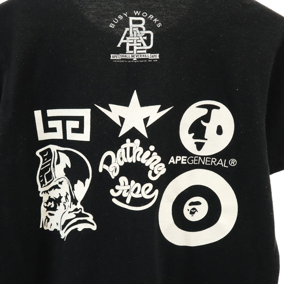A BATHING APE アベイシングエイプ 日本製 半袖 Tシャツ XS ブラック レディース