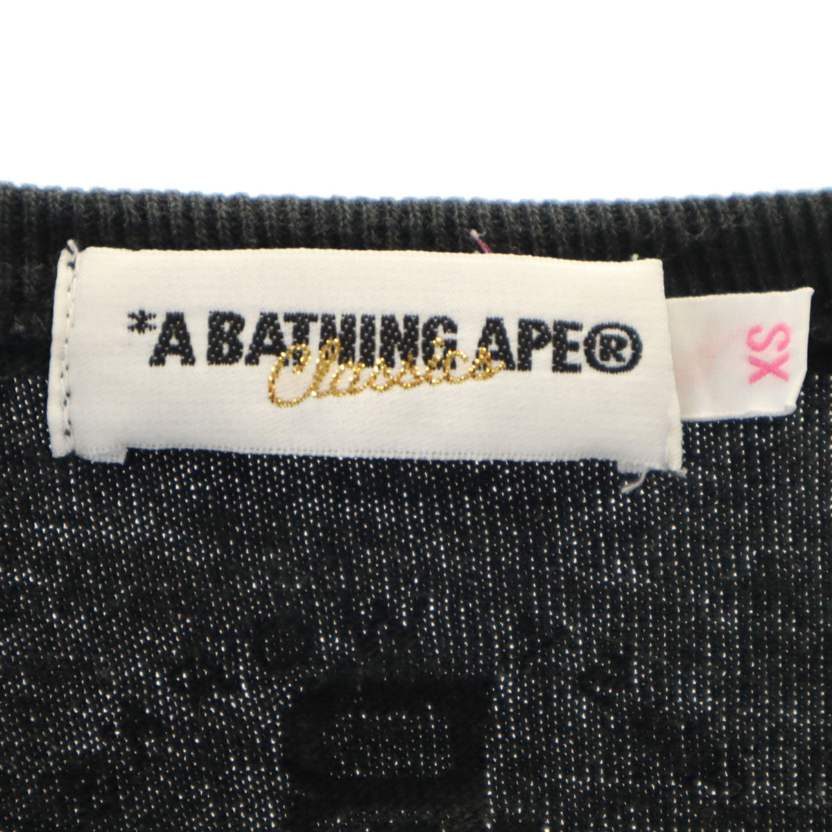 A BATHING APE アベイシングエイプ 日本製 半袖 Tシャツ XS ブラック レディース