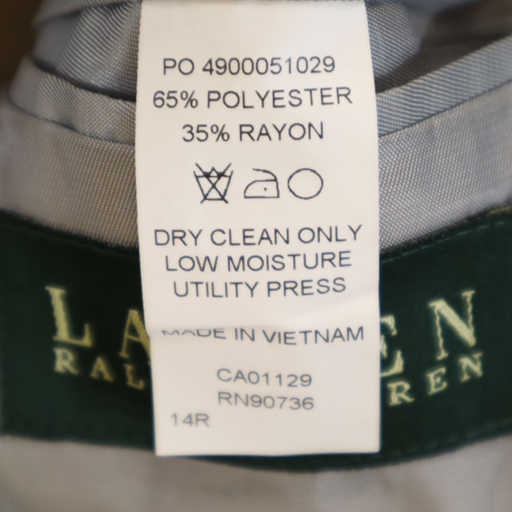 未使用 LAUREN RALPH LAUREN ローレンラルフローレン グレンチェック テーラードジャケット 14R グレー ブレザー キッズ