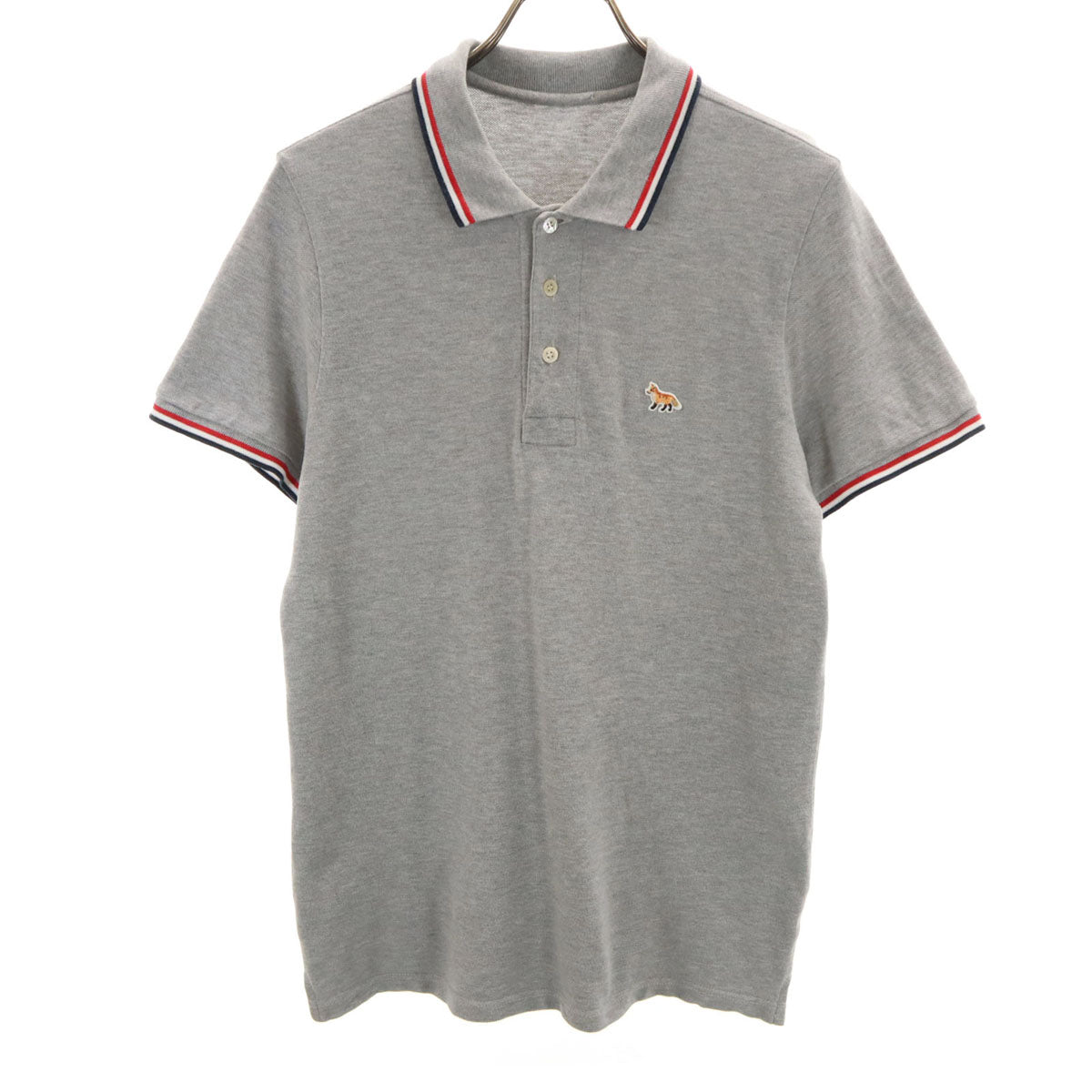 MAISON KITSUNE メゾンキツネ イタリア製 半袖 ポロシャツ M グレー メンズ