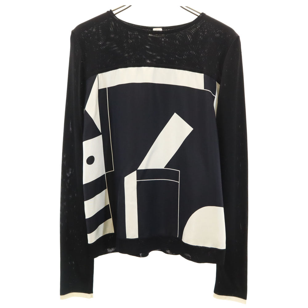 HERMES エルメス イタリア製 長袖 カットソー ブラック レディース