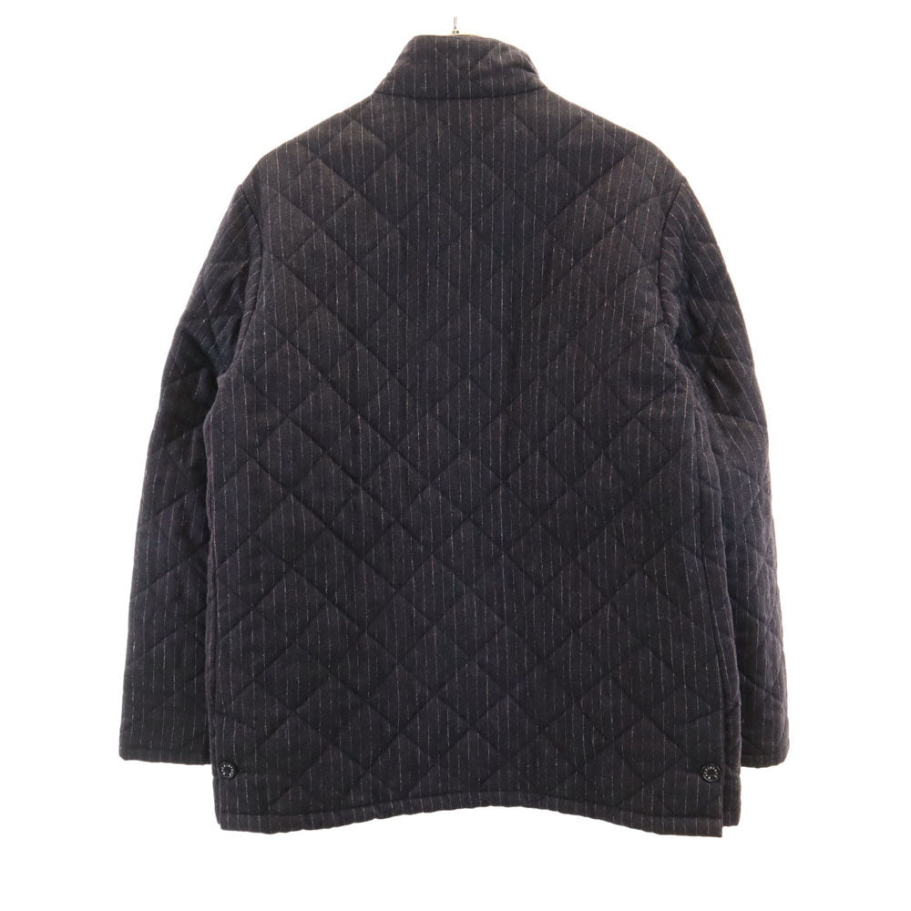 Mackintosh マッキントッシュ 英国製 ウールブレンド ストライプ柄 キルティングジャケット M ブラック ×Paul Smith メンズ