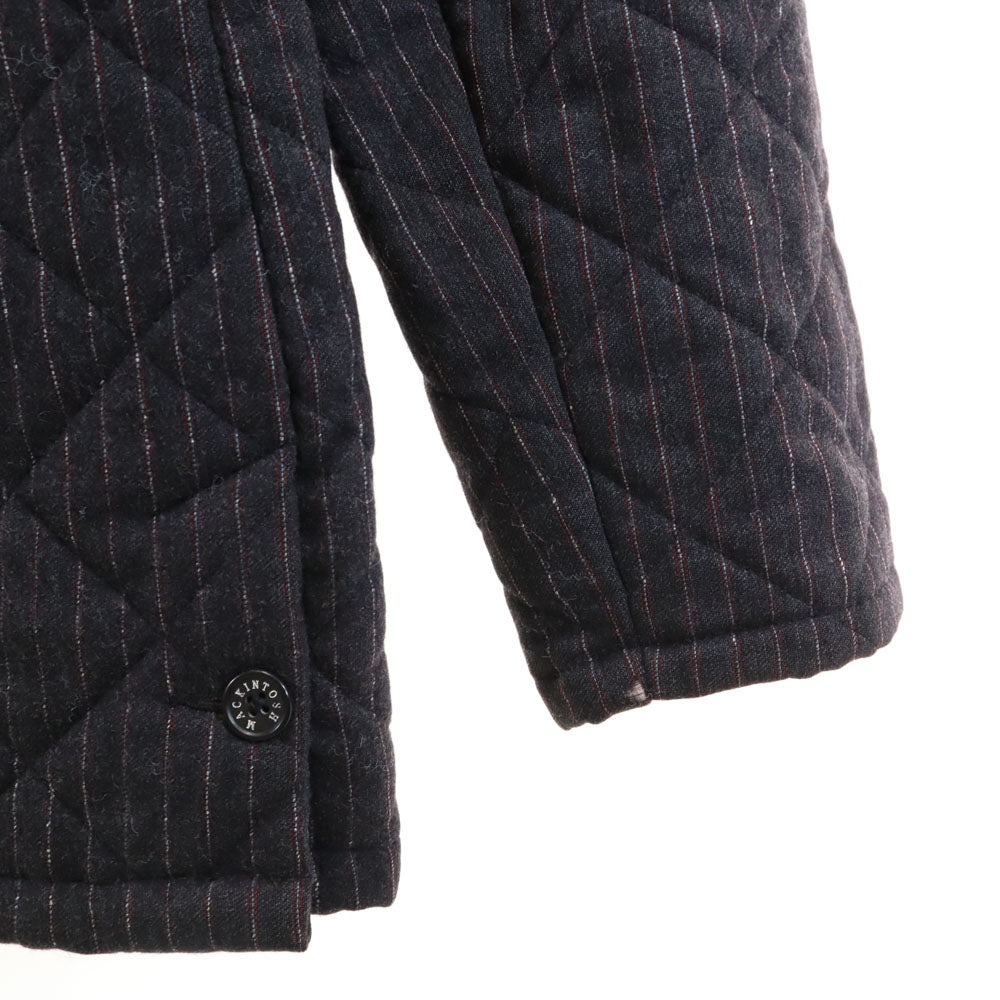 Mackintosh マッキントッシュ 英国製 ウールブレンド ストライプ柄 キルティングジャケット M ブラック ×Paul Smith メンズ