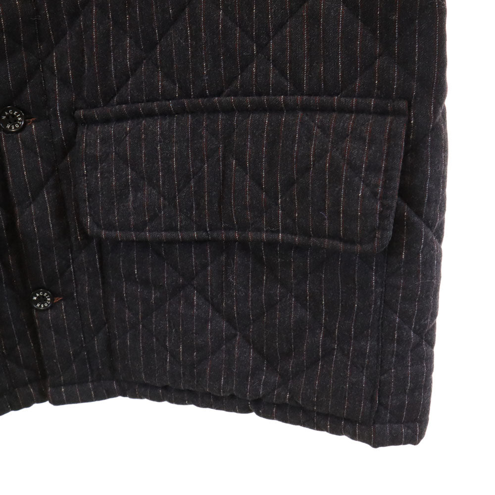 Mackintosh マッキントッシュ 英国製 ウールブレンド ストライプ柄 キルティングジャケット M ブラック ×Paul Smith メンズ