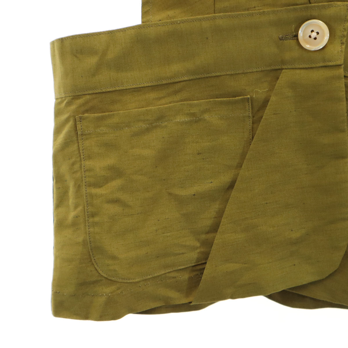 未使用 FILL THE BILL フィルザビル 日本製 リネンブレンド ベスト F オリーブ レディース