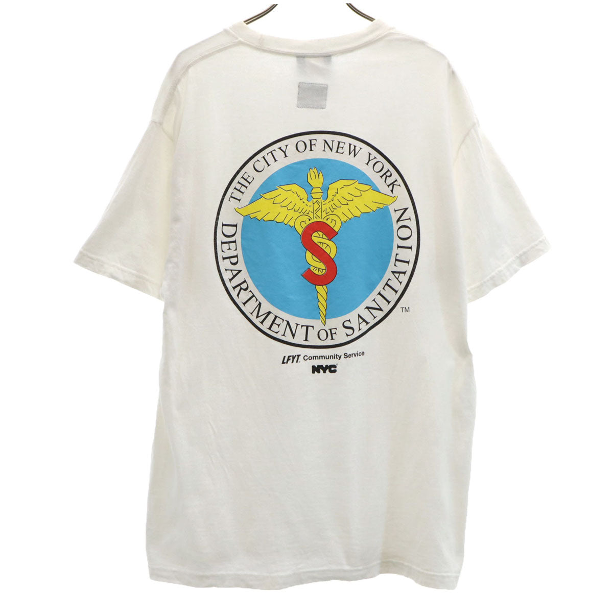 LFYT エルエフワイティー バックプリント 半袖 Tシャツ L 白 NYC ニューヨーク市衛生局 メンズ