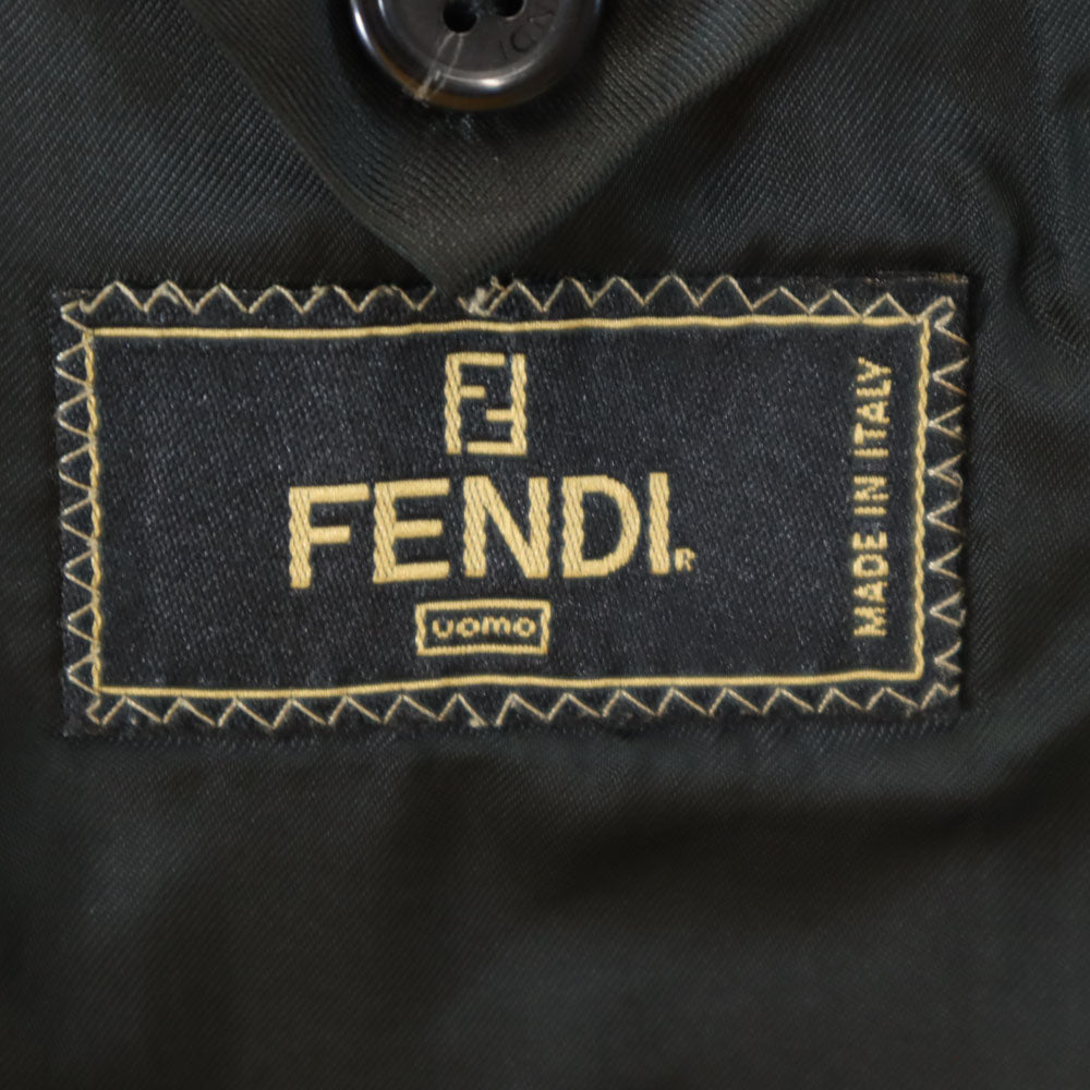 FENDI フェンディ イタリア製 テーラードジャケット ブラック メンズ