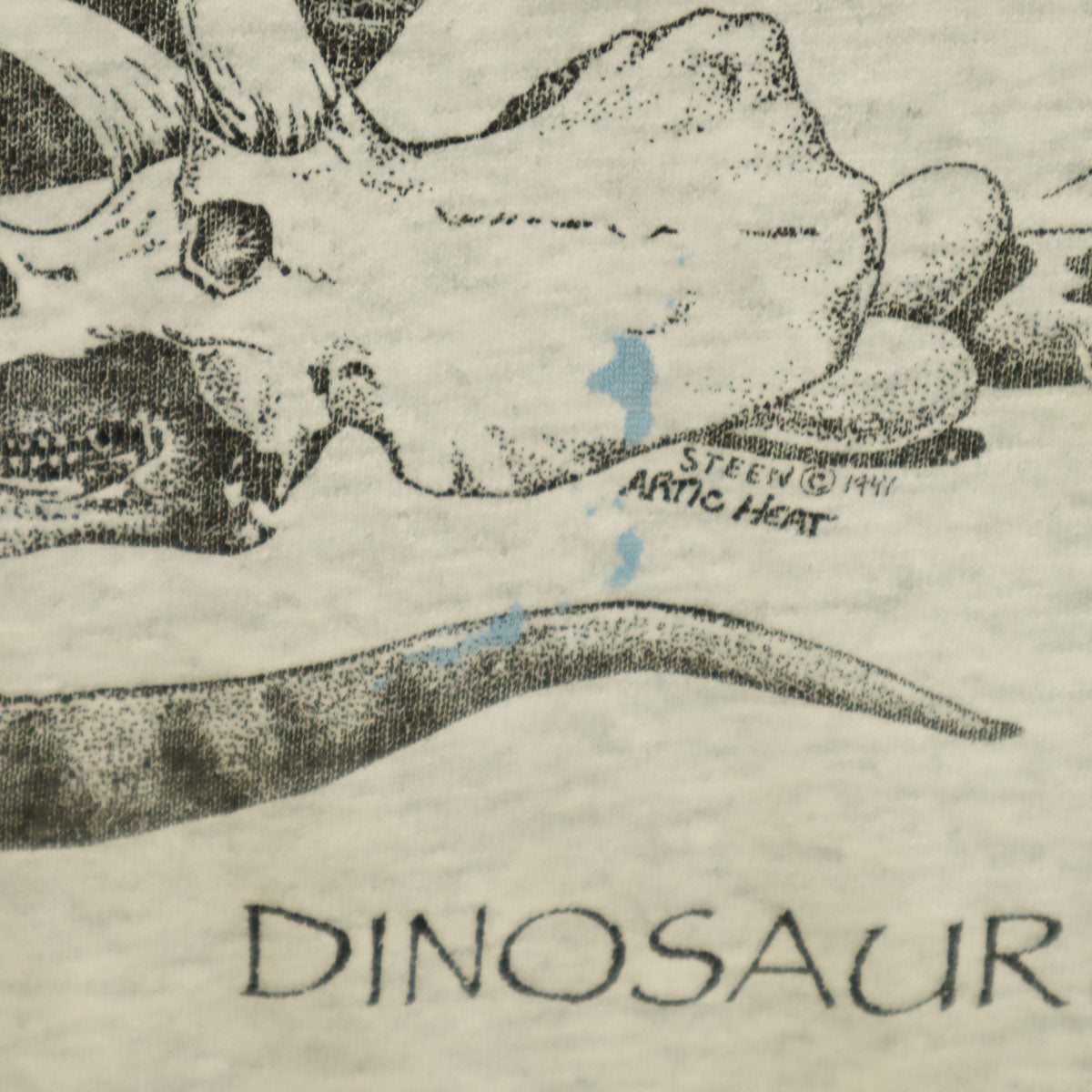 FRUIT OF THE LOOM フルーツオブザルーム 90s USA製 オールド ミュージアム 恐竜 半袖 Tシャツ M グレー シングルステッチ メンズ