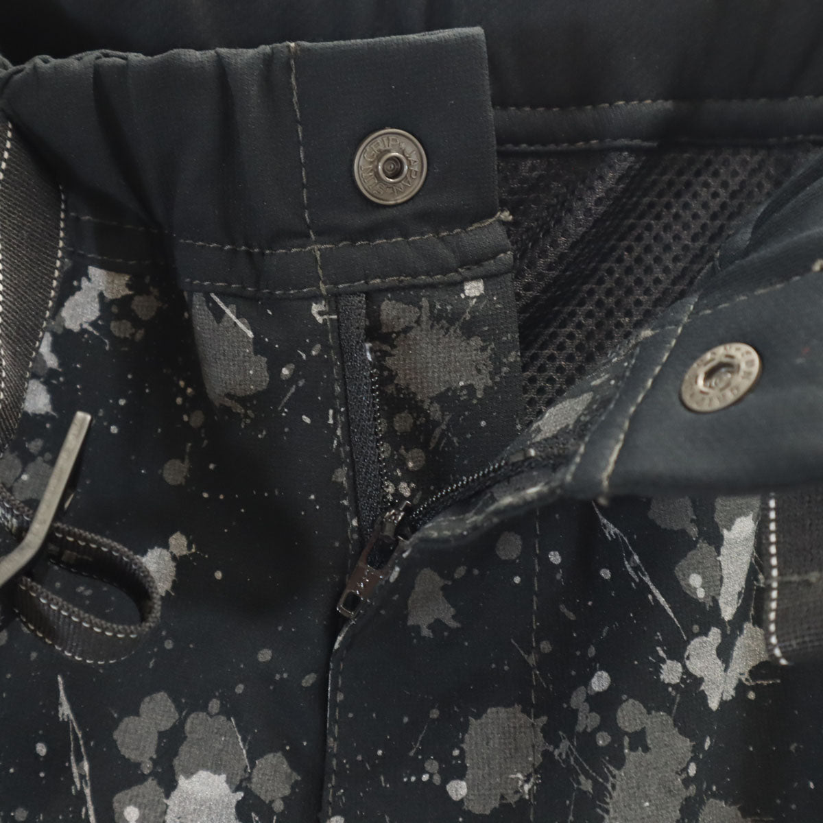 and wander アンドワンダー 日本製 ペイント柄 長袖 ドライストレッチ シャツ 上下 セットアップ 3 ブラック メンズ