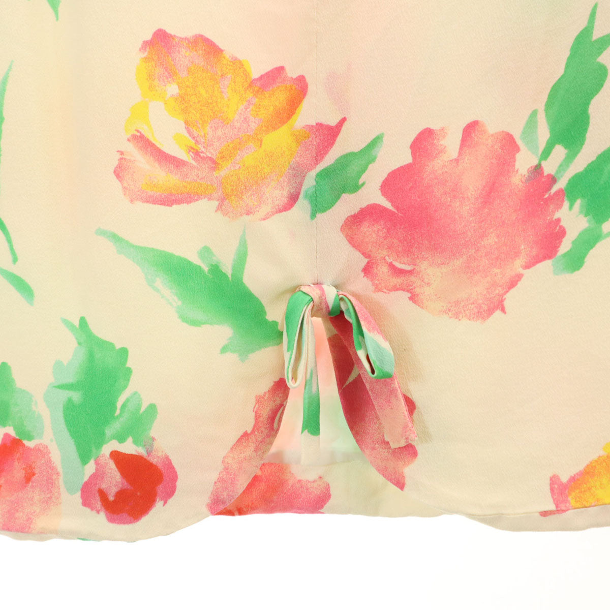 emanuel ungaro ウンガロ シルク 花柄 ノーカラージャケット 上下 セットアップ 9 アイボリー レディース