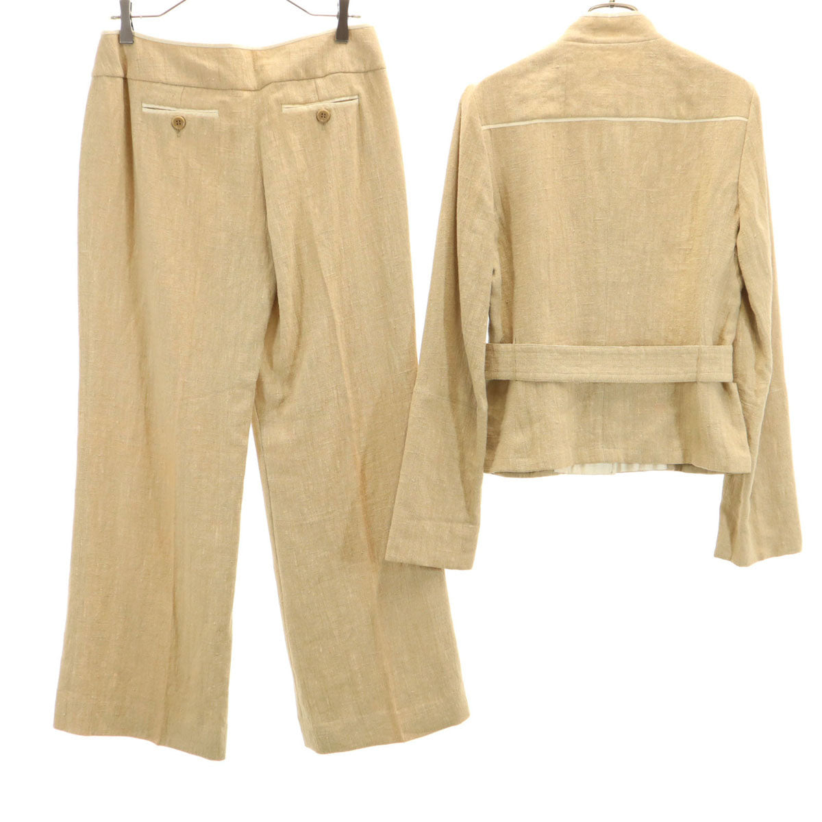MAX&CO マックスアンドコー 未使用 リネン ジャケット 上下 セットアップ 42/44 ベージュ レディース