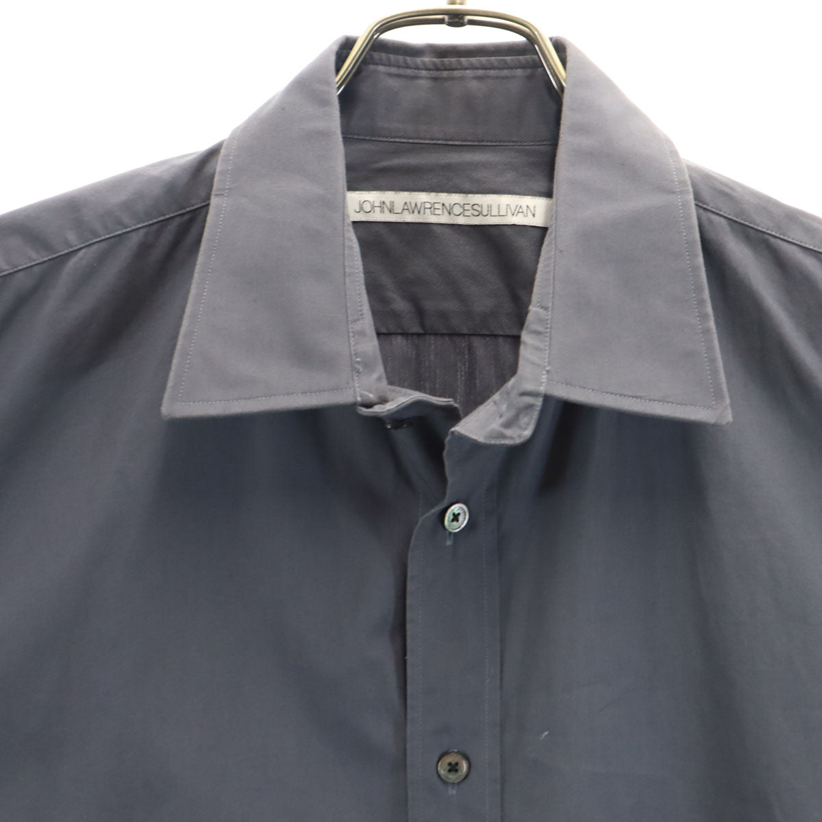 JOHN LAWRENCE SULLIVAN ジョンローレンスサリバン 日本製 長袖 コットンシャツ M チャコールグレー メンズ