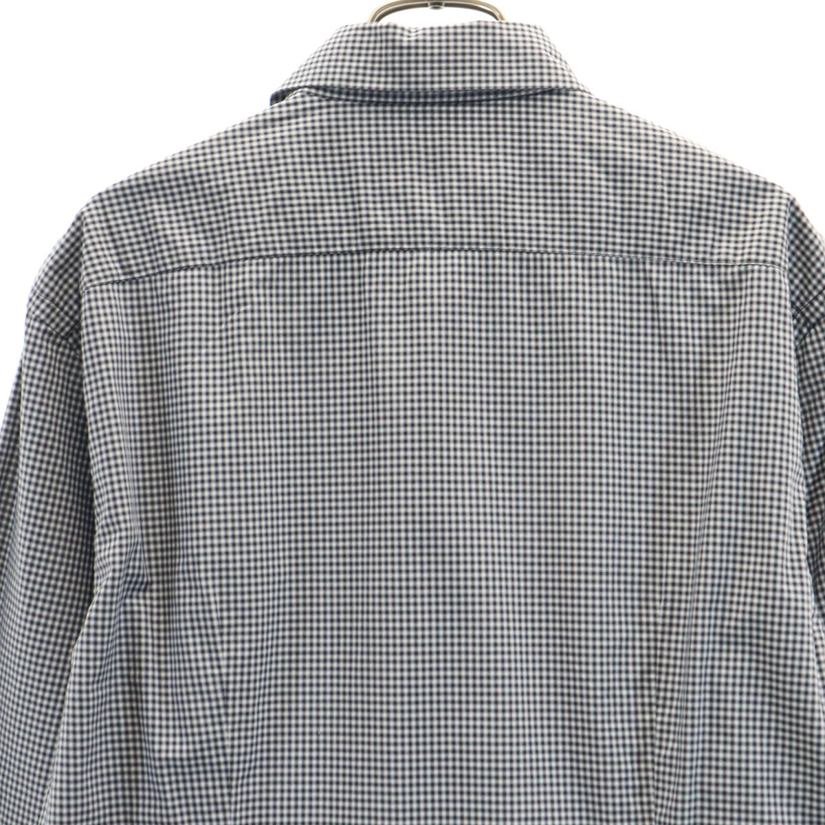 PRADA プラダ イタリア製 チェック柄 長袖 コットンシャツ 42 ブラック メンズ
