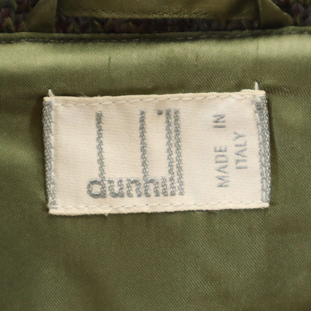 Dunhill ダンヒル 80s ヴィンテージ イタリア製 ウールブレンド 総柄 ショールカラー ブルゾン XS メンズ