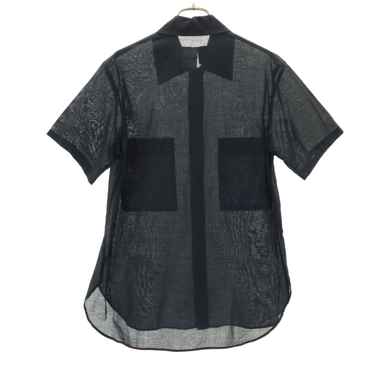 Y'sbisLIMI ワイズビスリミ 日本製 半袖 シアー コットンシャツ S ブラック ヨウジヤマモト レディース