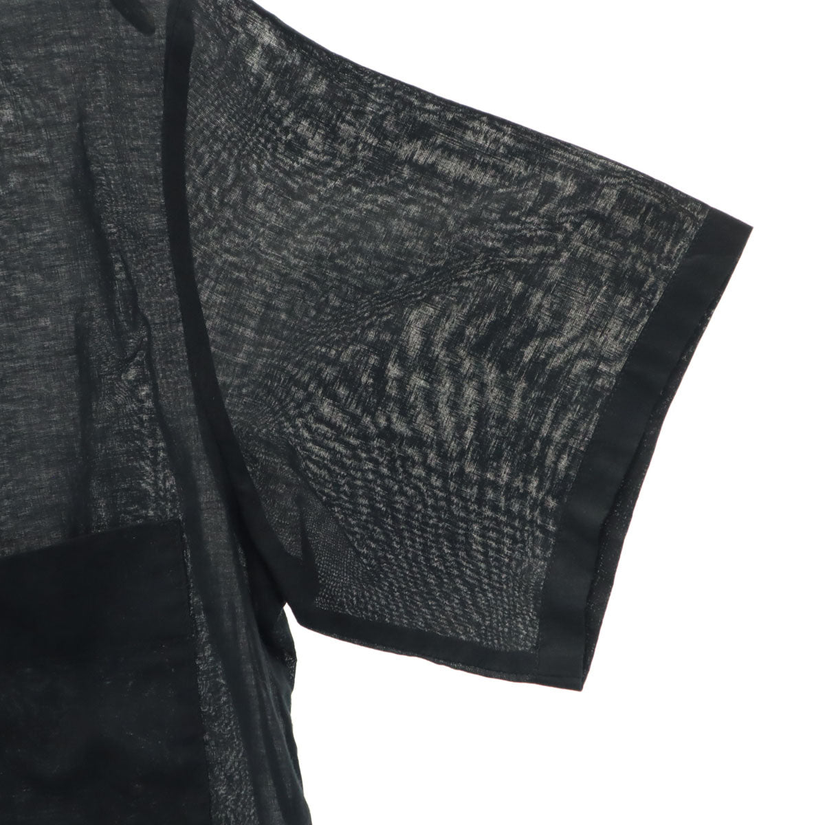 Y'sbisLIMI ワイズビスリミ 日本製 半袖 シアー コットンシャツ S ブラック ヨウジヤマモト レディース