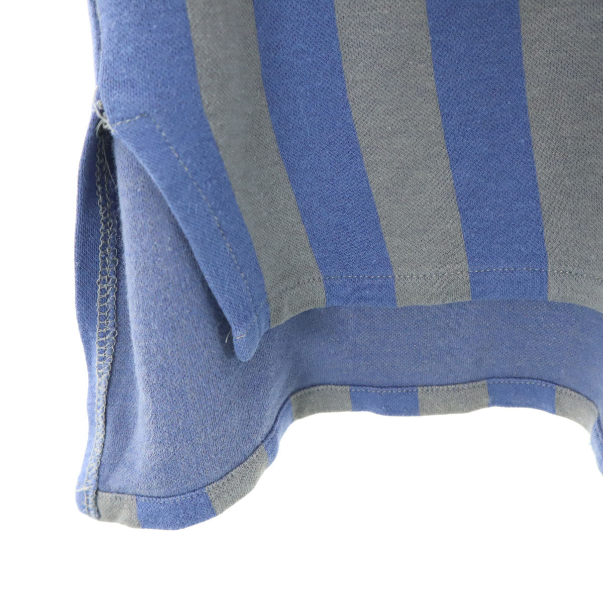 PERRY ELLIS ペリーエリス 90s オールド ストライプ柄 半袖 ポロシャツ M ブルー系 メンズ